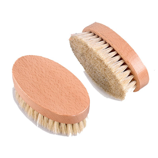 Engrave logo-Beech wood handle horse hair brush coat brush shoes brush clean brush