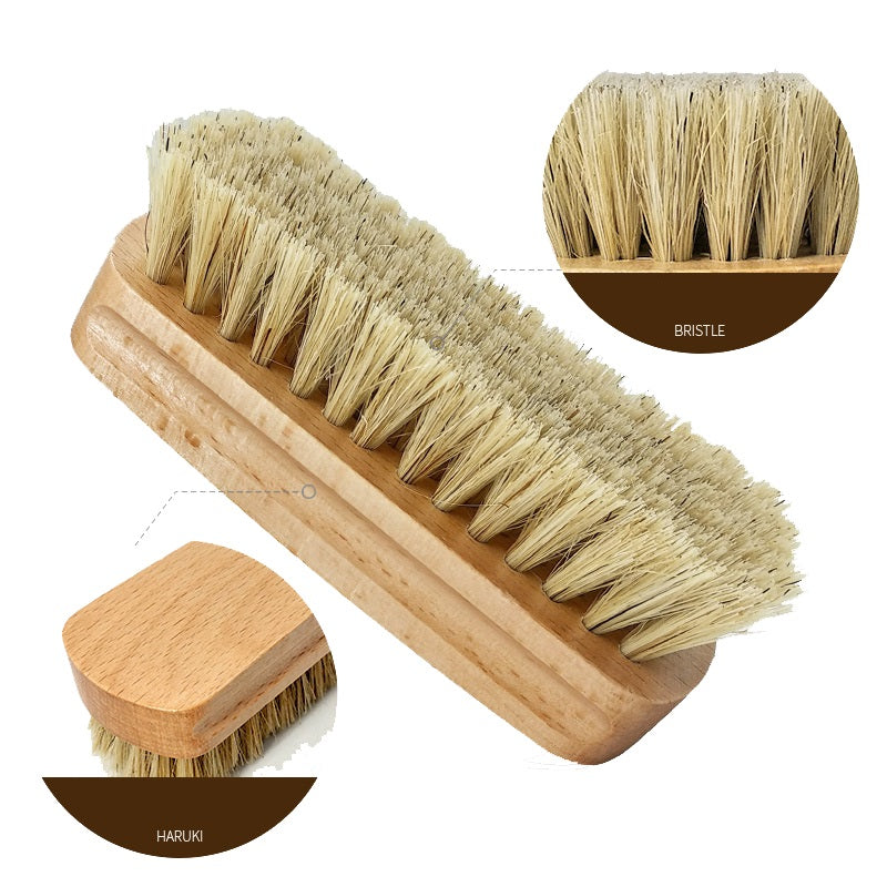 Engrave logo-Beech shoes brush clean brush boar bristle brush Square Brush