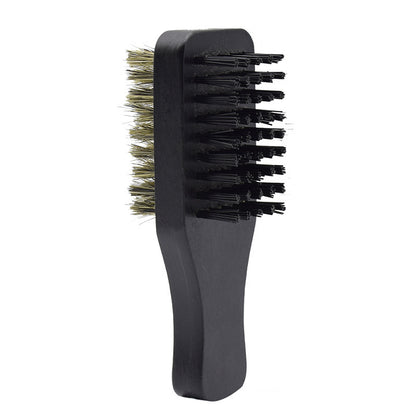 Engrave logo-Black dualfront beard brush two sides brush clean tool barber brush men beard care