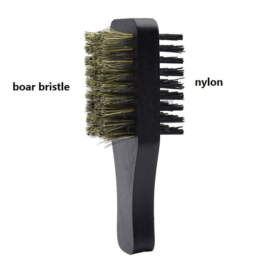 Engrave logo-Black dualfront beard brush two sides brush clean tool barber brush men beard care