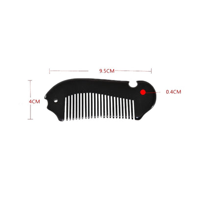 Engrave logo-Black ox horn comb fish comb beard comb hair massage barber tool