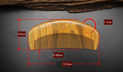 Engrave lgoo-Extra fine tooth comb Natural greensandalwood super fine tooth comb