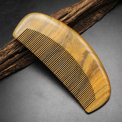 Engrave lgoo-Extra fine tooth comb Natural greensandalwood super fine tooth comb