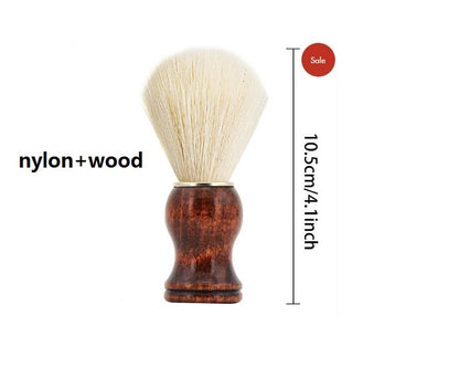 Customize logo-Wood handle Nylon/boar bristle shaving brushes for men beard care grooming tool