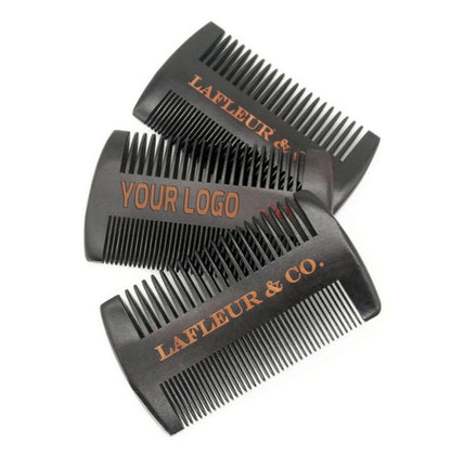 Customized-Black Peach Wood Fine/Wide Tooth Comb For Men Hair/Beard Care Grooming Comb Hair Brush