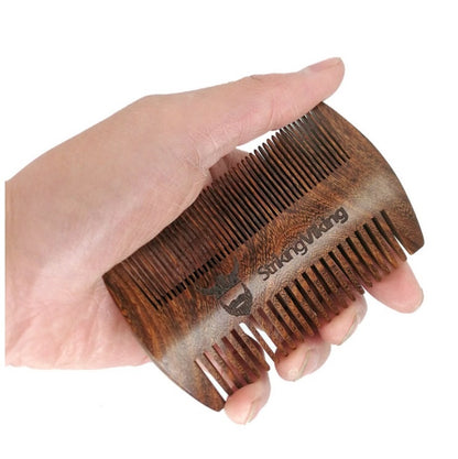 Customize Logo-GoldenSandalwood Comb Two Sides Tooth Comb For Hair/Beard care comb hair brush grooming tool