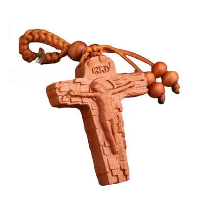 Personalized logo/name-Natural wood cross Jesus Cross necklace bracelet keychain