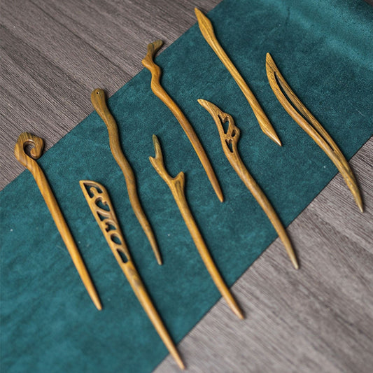 Engrave logo-Greensandalwood Hair pins hair comb women makeup tool grooming