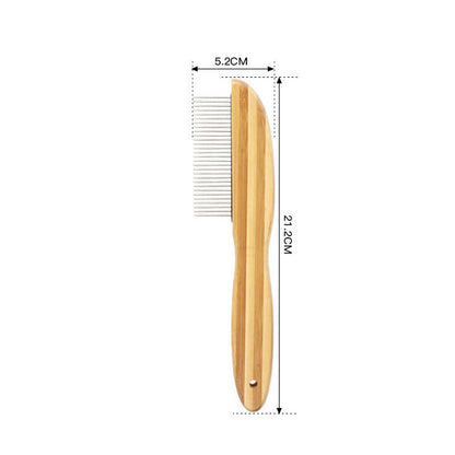 Engrave logo-Bamboo pet comb Flea comb Bone comb for cat/dog care