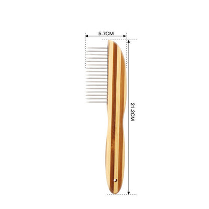 Engrave logo-Bamboo pet comb Flea comb Bone comb for cat/dog care