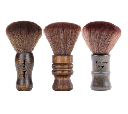 Personalized Customize Logo-Handmade barber brush wood handle Synthetic Fibers brush hair cut brush