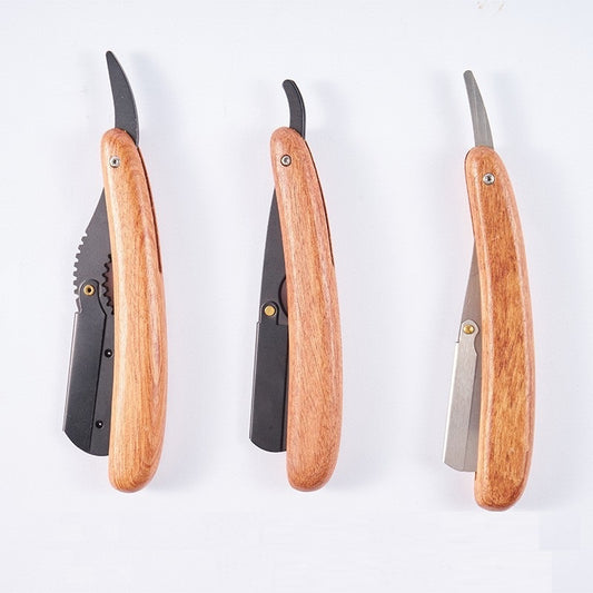 Engrave logo-Red Wood Handle Razor Old Style Men Beard Shaving Tool safety Razor straight razor barber razor