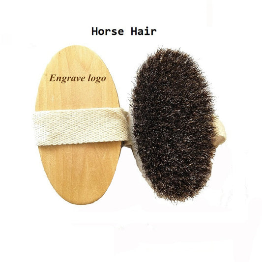 Engrave logo-Horse hair brush handle brush body brush dry brush bath brush massage SPA
