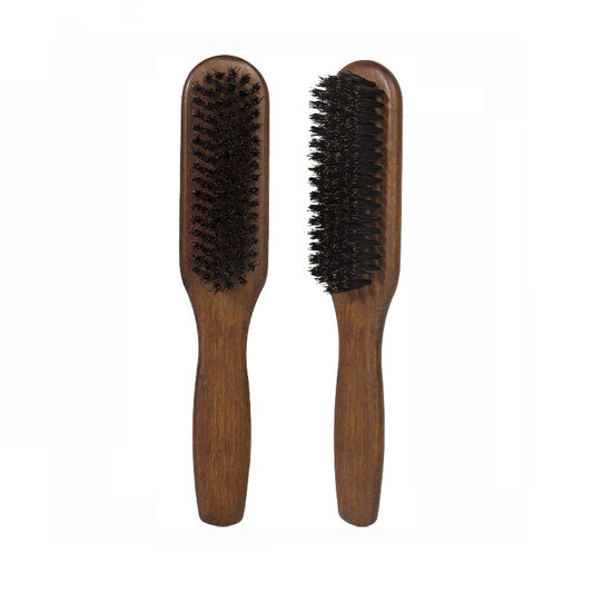 Engrave logo-Vintage style beard brush beech wood boar bristle brush barber brush clean brush grooming