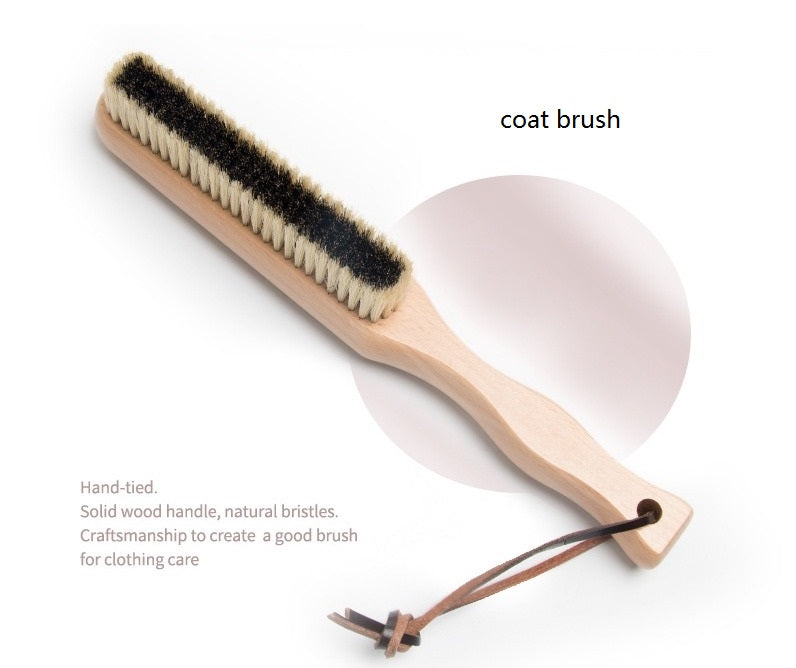 Customize Logo-Handmade coat brush beech wood handle boar bristle brush cloth clean brush hat brush