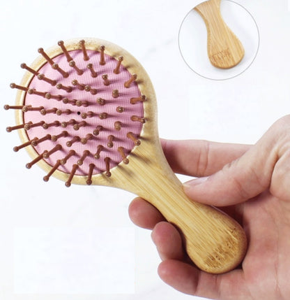 Engrave Logo-Bamboo handle airbag brush hair comb grooming tool