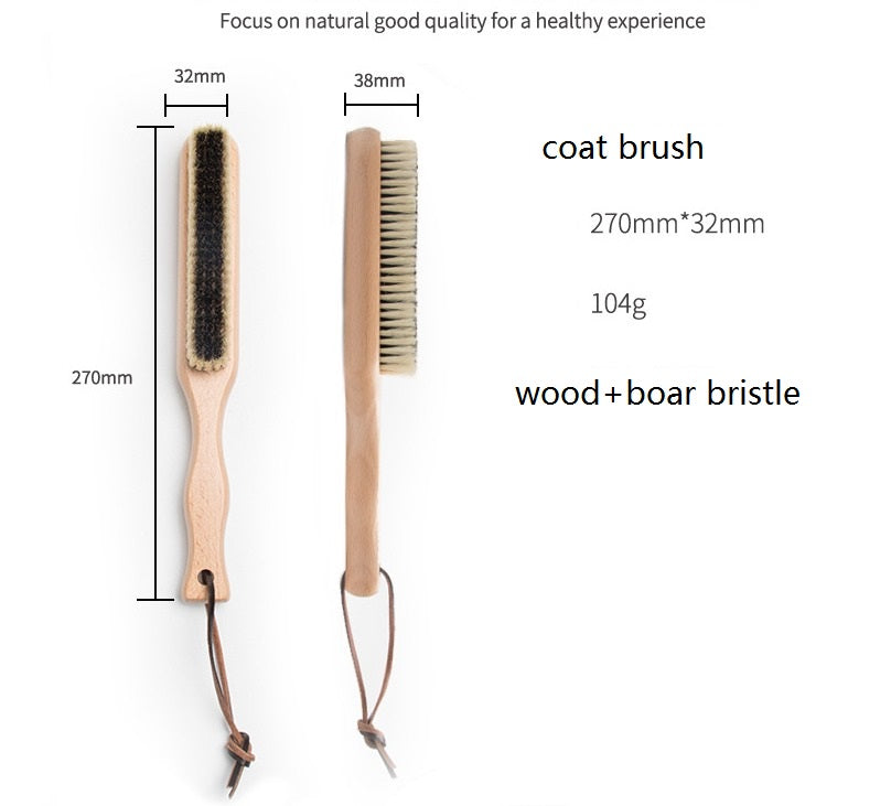 Customize Logo-Handmade coat brush beech wood handle boar bristle brush cloth clean brush hat brush