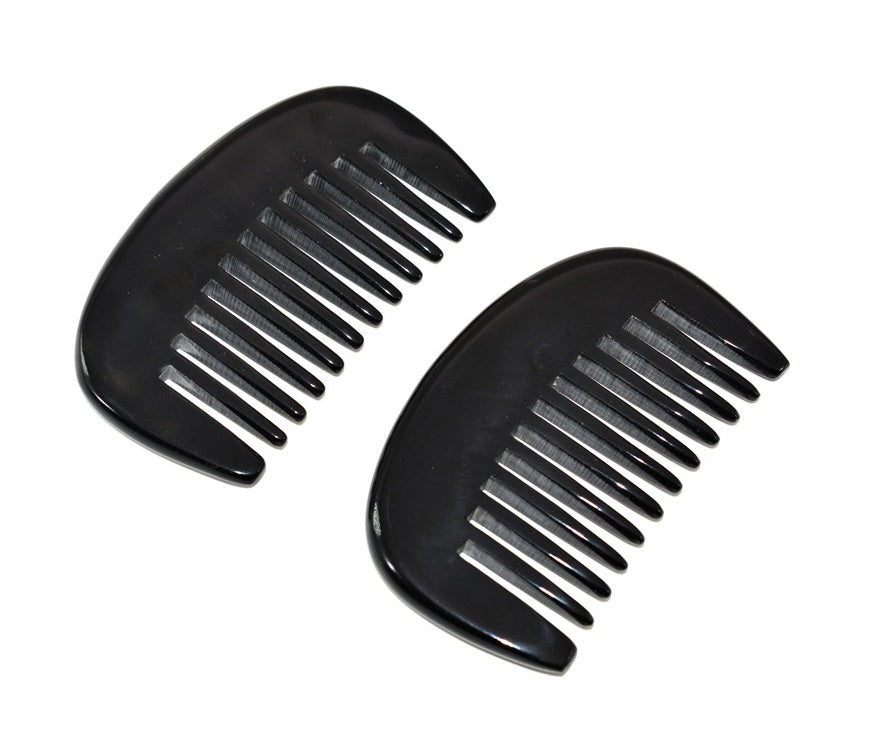 Customize Logo Combs-Handmade black ox horn comb wide/fine tooth pocket comb beard comb hair comb