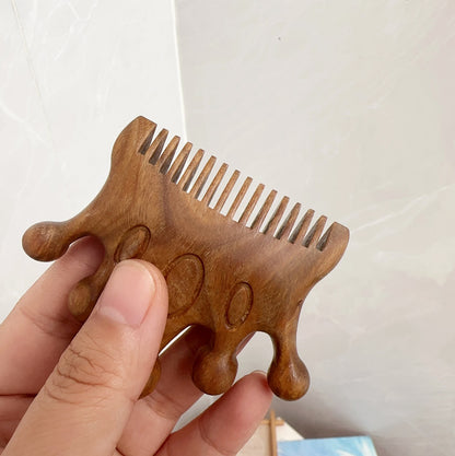 Handmade greensandal Wood Comb Beard Comb crown comb Pocket Size Comb Hair Brush 8cm