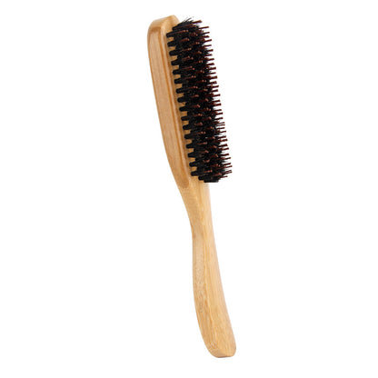 Engave logo-Bamboo handle beard brush boar brush nylon brush Slicked-back brush barber brush