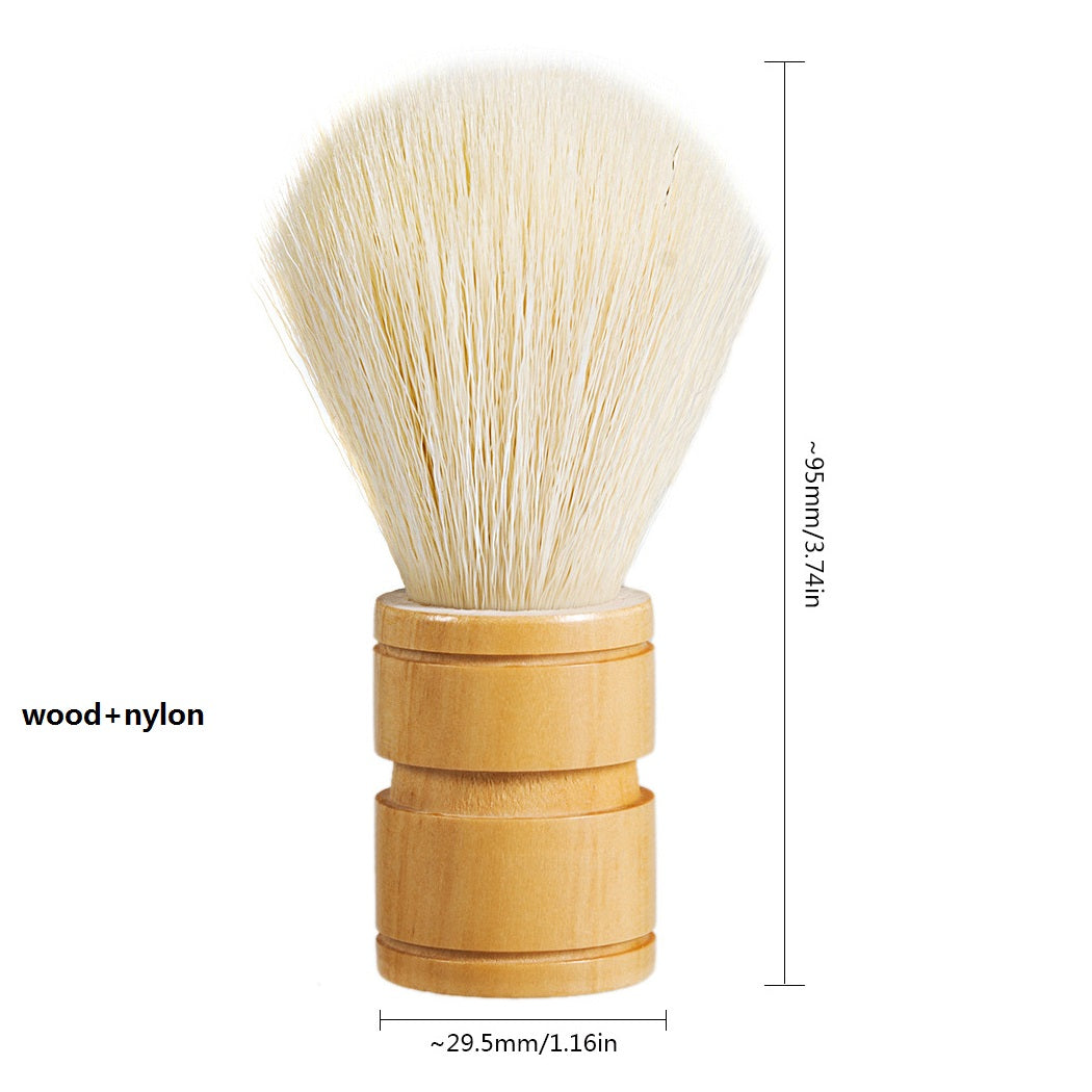 Customize logo-Handmade Natural Wood handle Nylon head shaving brushes Beard Grooming Tool