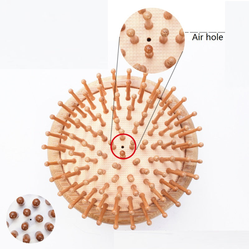 Engrave logo-Bamboo airbag brush hair brush mushroom shape grooming massage brush