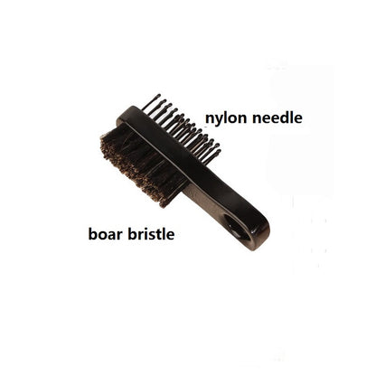 Customize logo-MINI beech wood beard care brush two sides bristle pocket brush