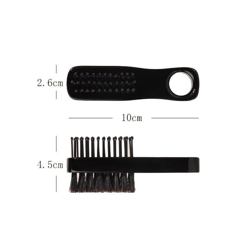 Customize logo-MINI beech wood beard care brush two sides bristle pocket brush