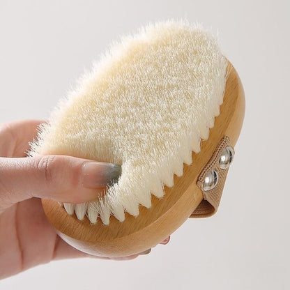 Engrave logo-Organic body brush beech wood handle nylon bath brush dry brush clean brush-soft