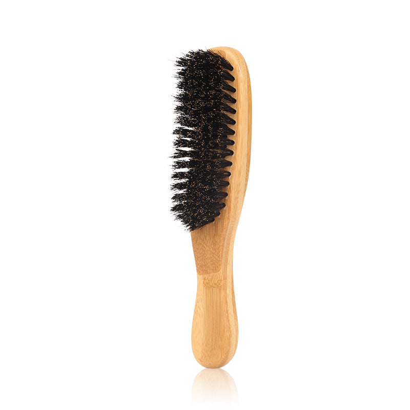 Engrave logo-Bamboo handle beard brush boar bristle brush Slicked-back brush barber brush