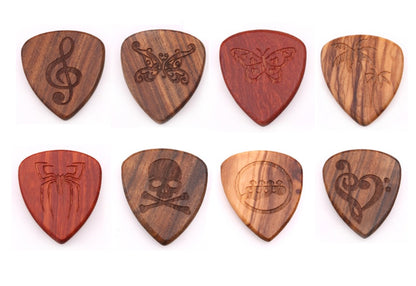 Engrave logo-Natural wood picks Wooden guitar picks