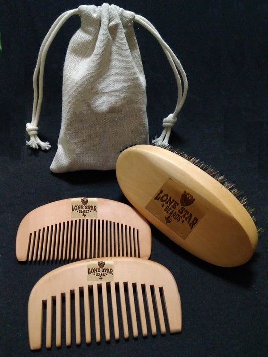 20sets beard comb/brush set engrave logo