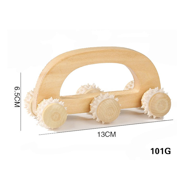 Engrave logo-Natural wood massagers body massage roller SPA Muscle relaxation