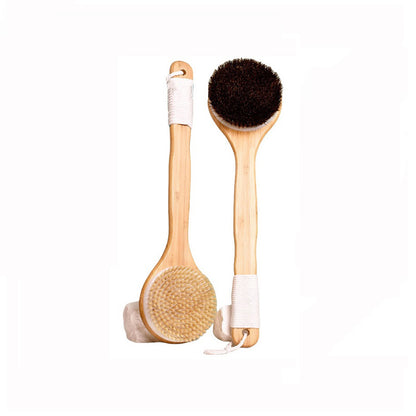 Engrave logo-Long handle bath brush bamboo shower brush body brush clean brush