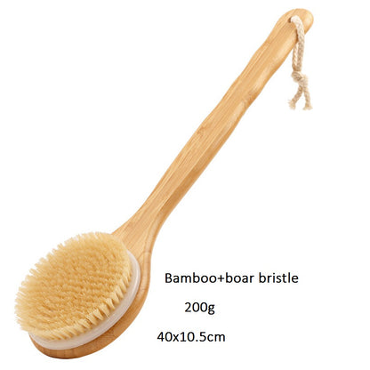 Engrave logo-Long handle bath brush bamboo shower brush body brush clean brush