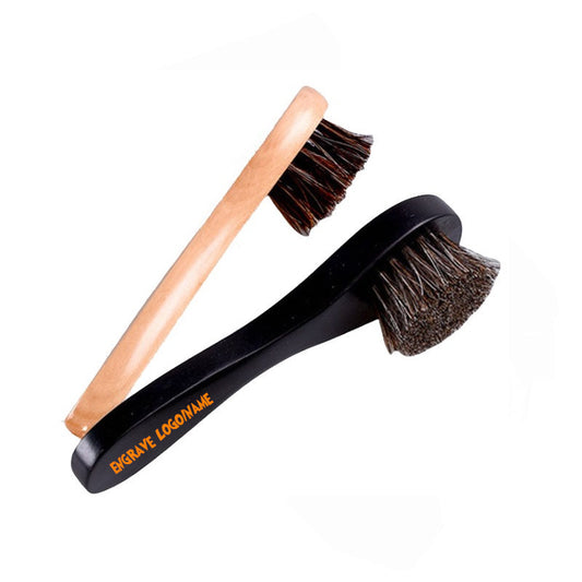 Engrave logo-High quality Horse hair brush wood handle shoes brush clean brush leather brush