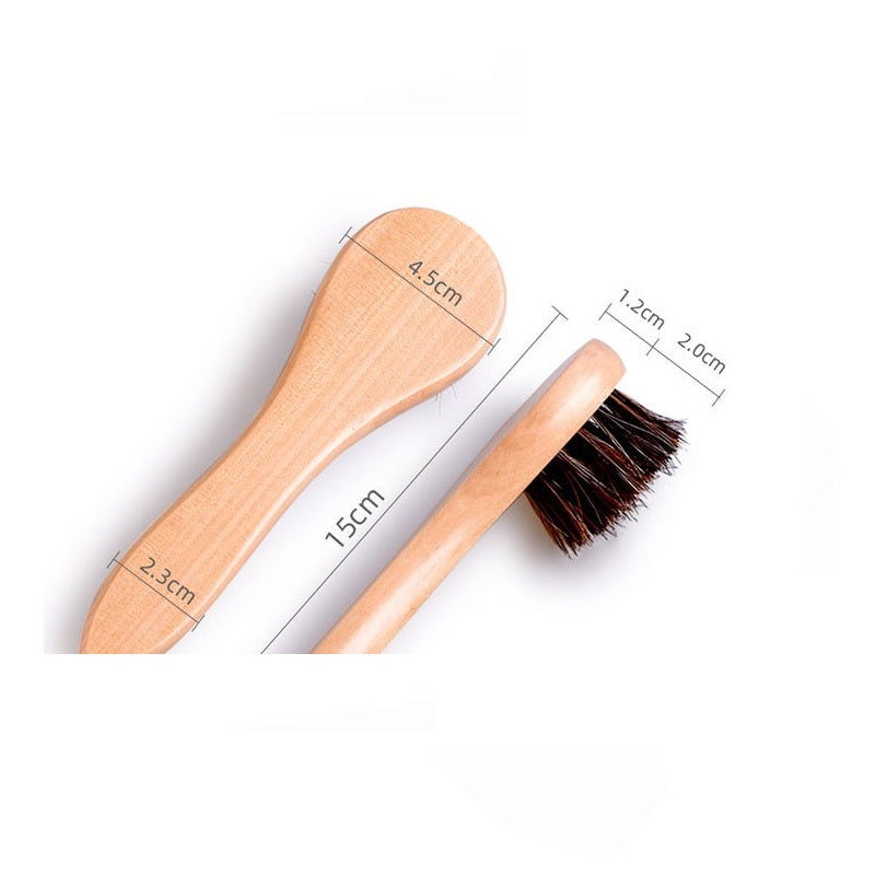 Engrave logo-High quality Horse hair brush wood handle shoes brush clean brush leather brush