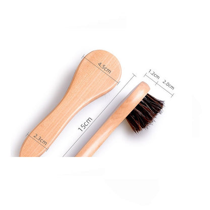 Engrave logo-High quality Horse hair brush wood handle shoes brush clean brush leather brush