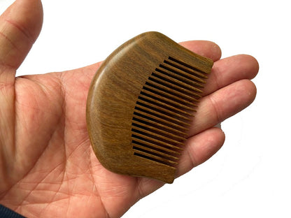 Customize Logo-Mini greensandal Fine Tooth Wood Comb Beard Comb Pocket Size Comb Hair Brush 7.5x5.5cm