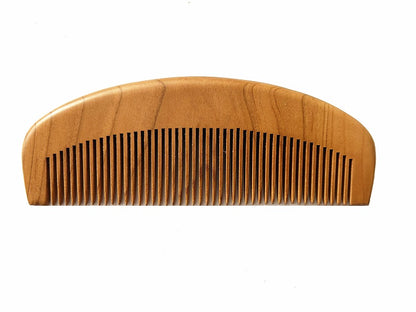 Engrave logo-Peach wood comb fine tooth beard hair care grooming barber comb