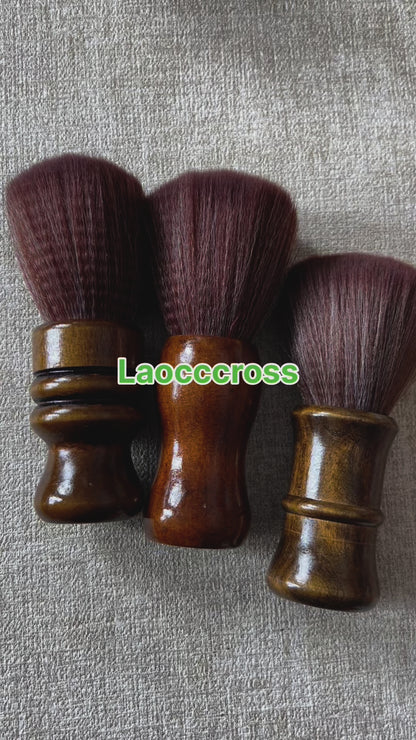 Personalized Customize Logo-Handmade barber brush wood handle Synthetic Fibers brush hair cut brush