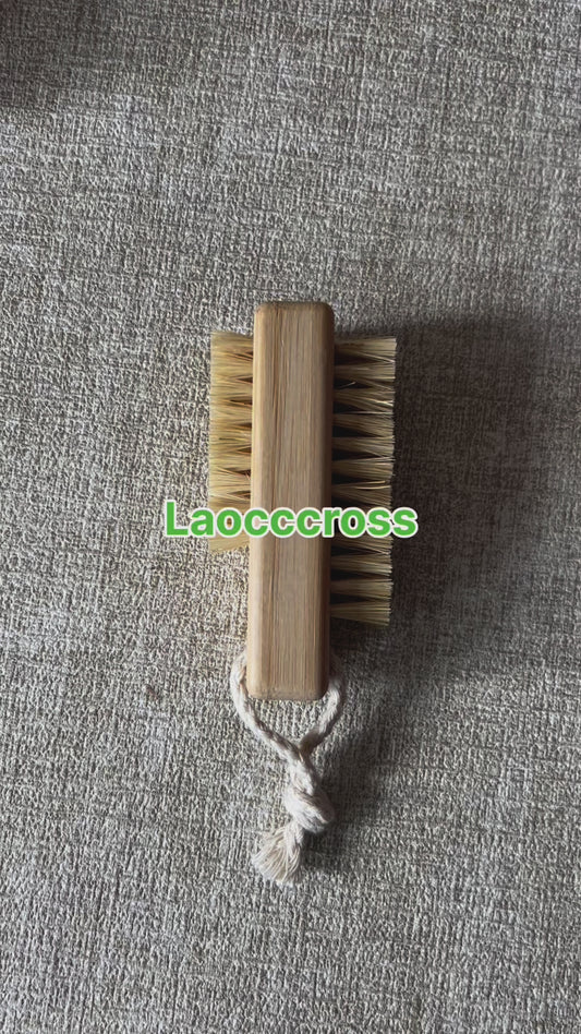 Engrave Logo-Bamboo handle nail brush sisal brush clean brush body brush vegan