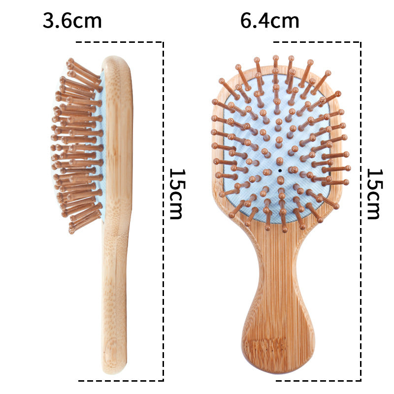 Engrave Logo-Bamboo handle airbag brush hair comb grooming tool