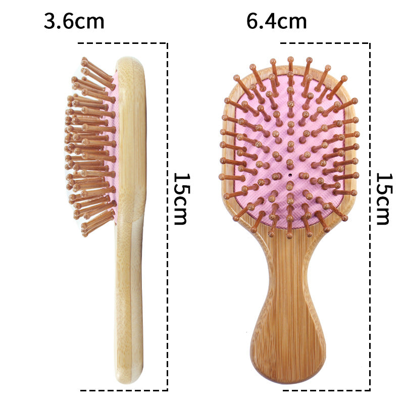 Engrave Logo-Bamboo handle airbag brush hair comb grooming tool