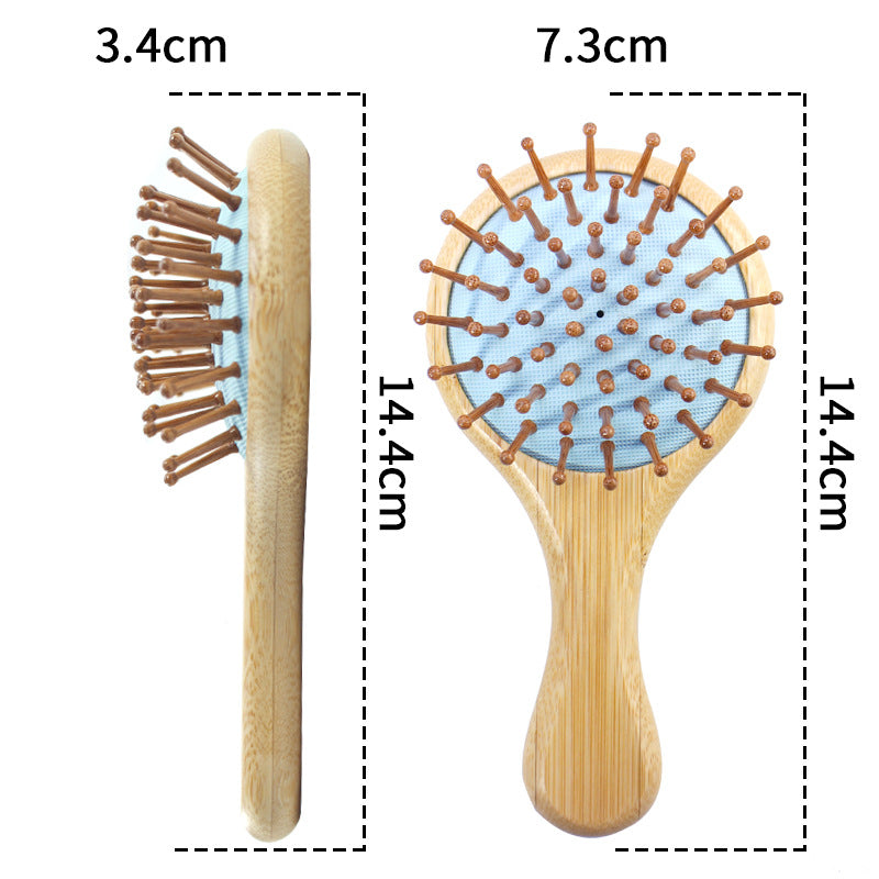 Engrave Logo-Bamboo handle airbag brush hair comb grooming tool