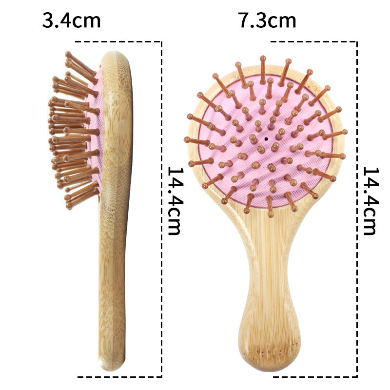 Engrave Logo-Bamboo handle airbag brush hair comb grooming tool