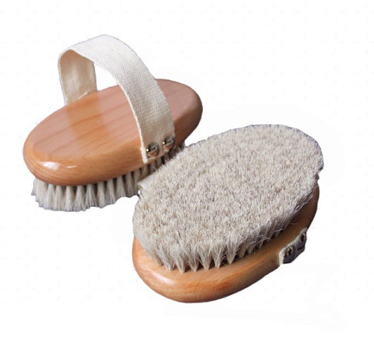 Engrave logo-Beech wood horse hair brush body brush dry brush clean brush barber brush grooming