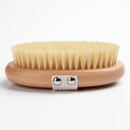 Engrave logo-Beech wood handle Vegan sisal body brush dry brush bath brush wholesale