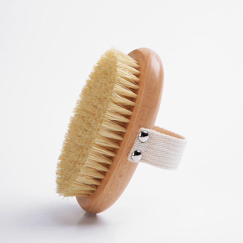 Engrave logo-Beech wood handle Vegan sisal body brush dry brush bath brush wholesale