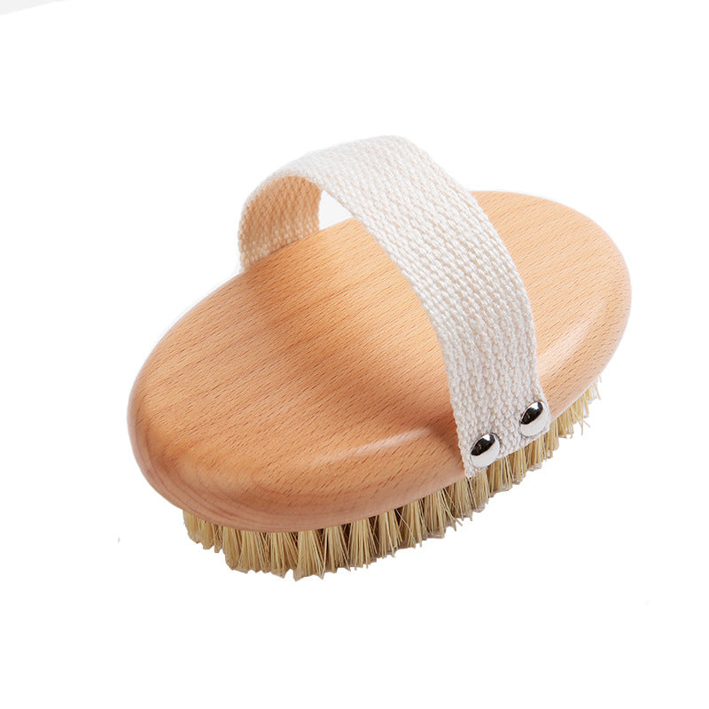 Engrave logo-Beech wood handle Vegan sisal body brush dry brush bath brush wholesale